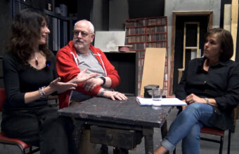 Latest TV reporters Andrew Kay and Yael Breuer talk with Artistic Director of New Venture Theatre, Katie Brownings