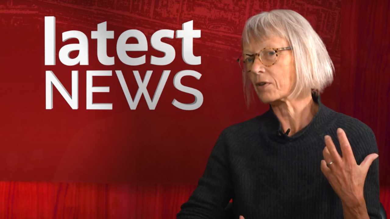 Judy Stevens from the Artists Open House talks with Mark Walker