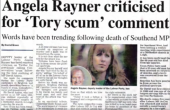 Angela Rayner tory scum comment on twitter