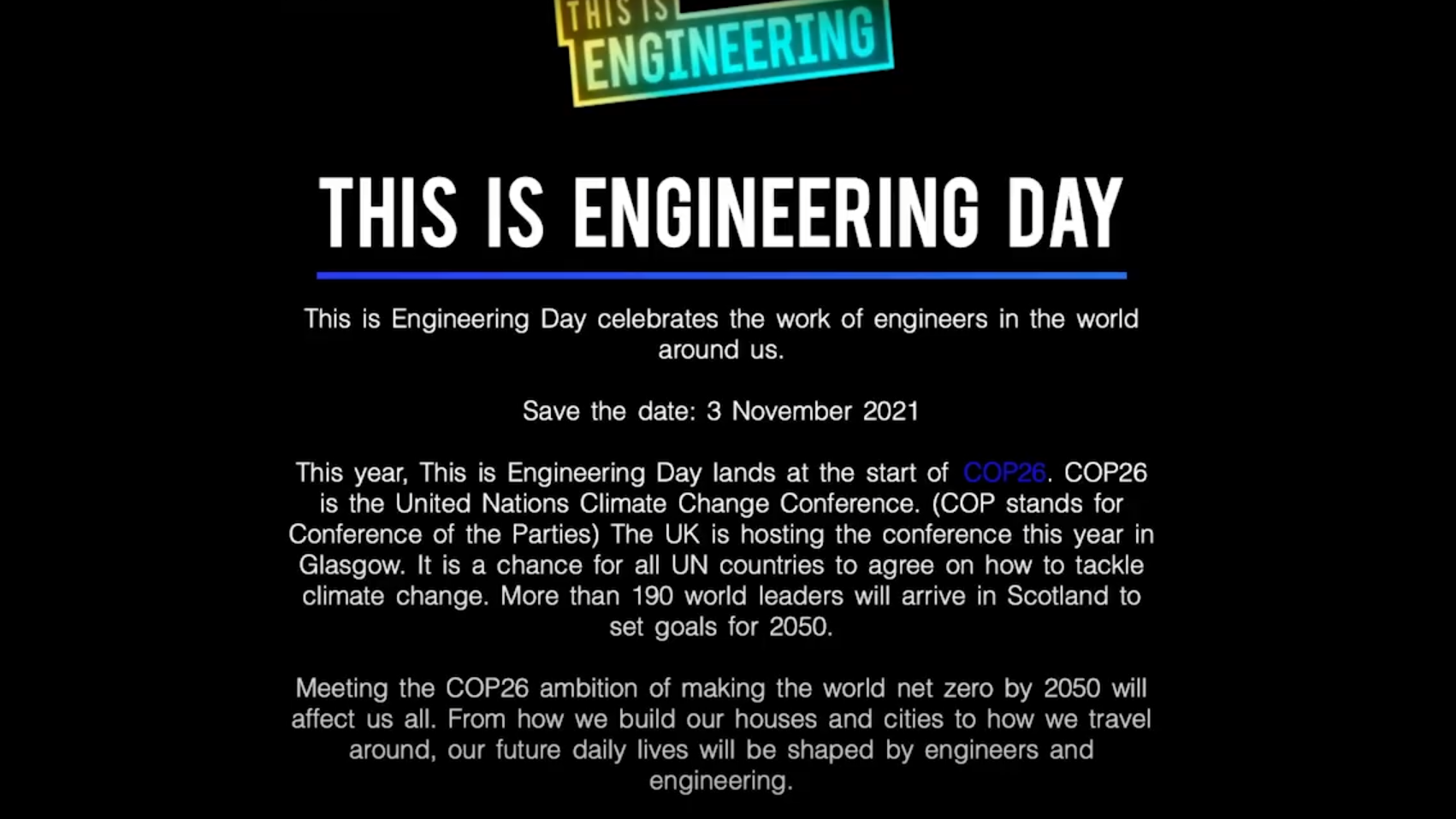 Poster that reads "This is Engineering Day"