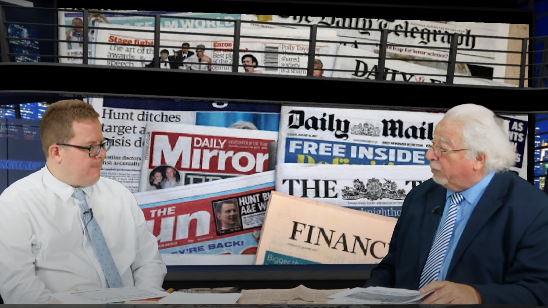 Mike Mendoza & Mark Walker in news studio