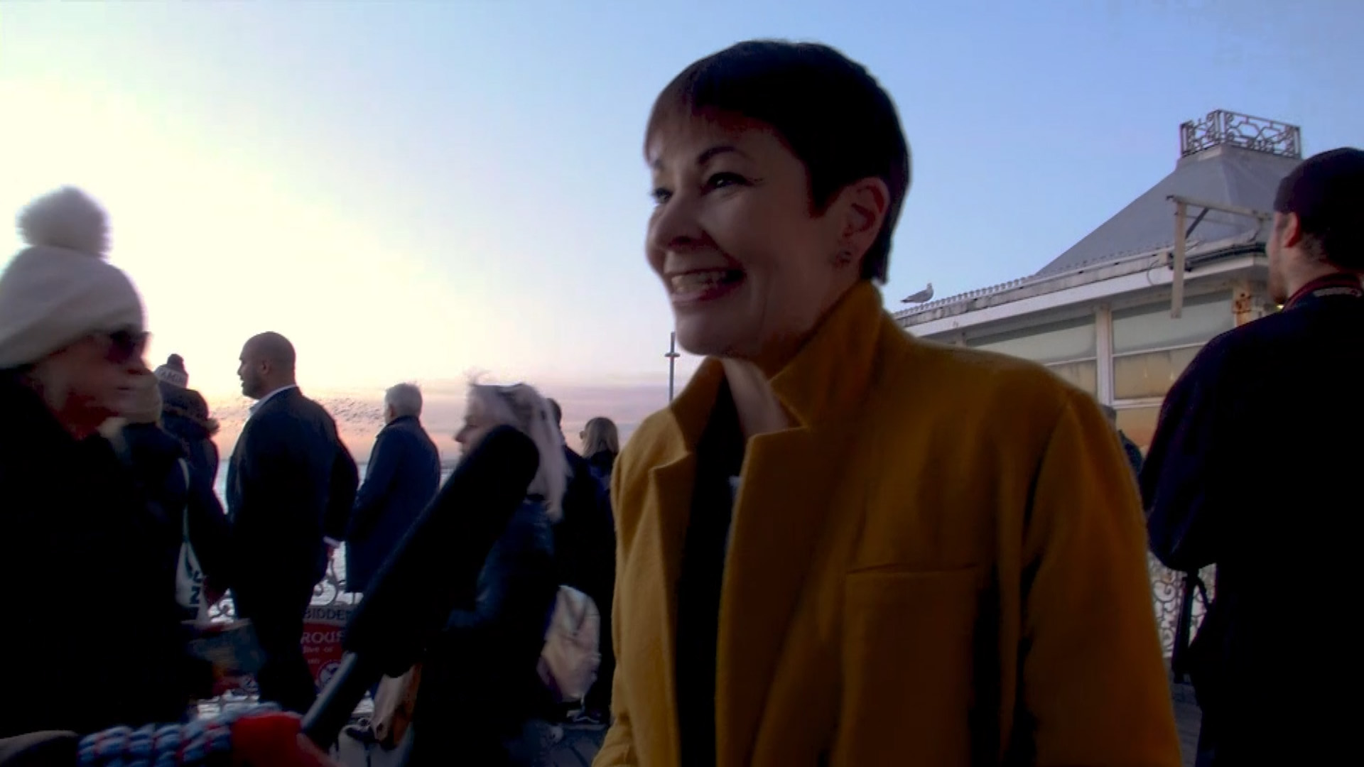 Local MP Caroline Lucas at the opening of #Starlingsroost on Brighton Palace Pier