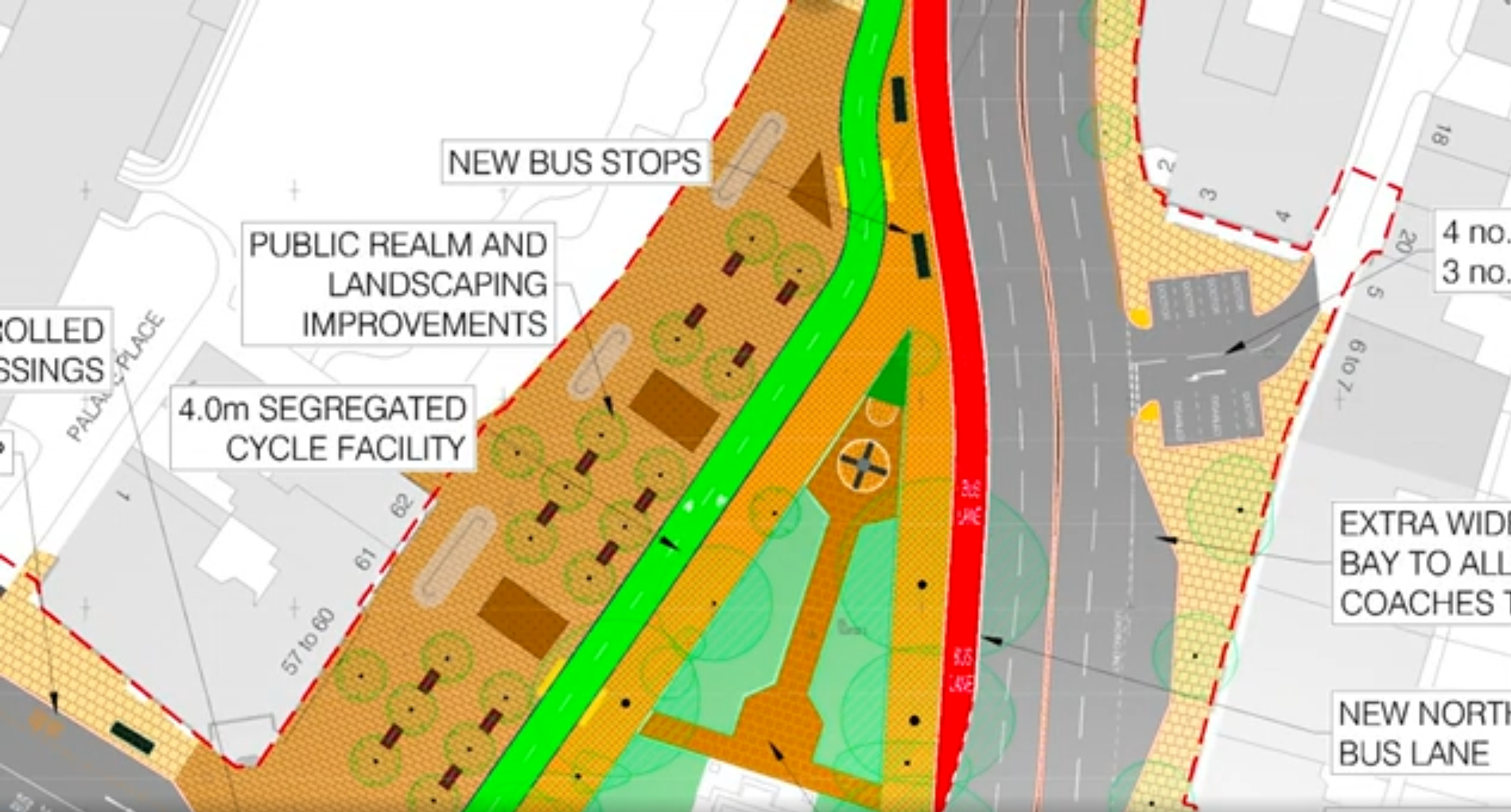 Proposed Pavilion Gardens Cycle Lane