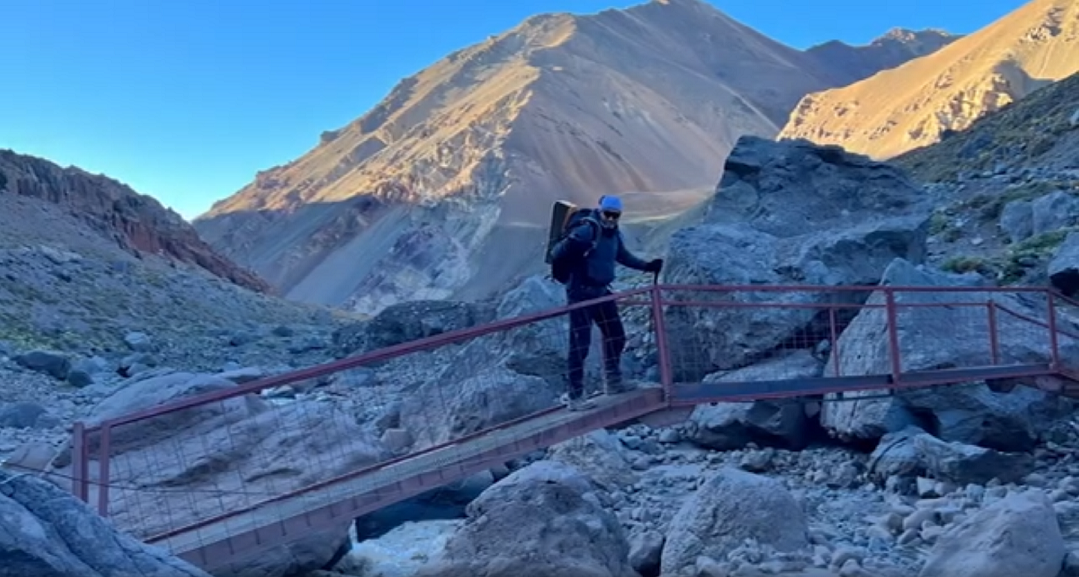 Sam Weber climbing Aconcagua in Argentina