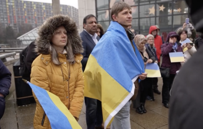 Covering Ukraine - Ukrainian's with the Ukraine flag